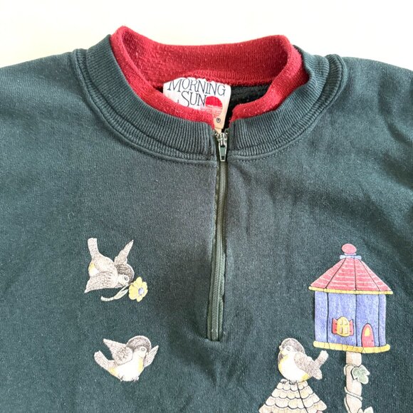 Vintage Morning Sun, Birdhouse Quarter Zip Sweatshirt - Picture 3 of 4